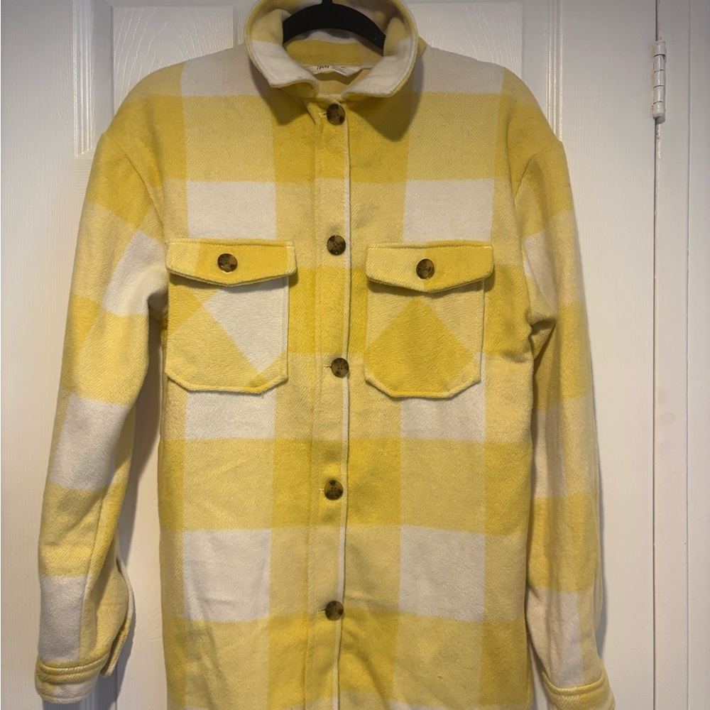 Yellow and White Plaid Shacket